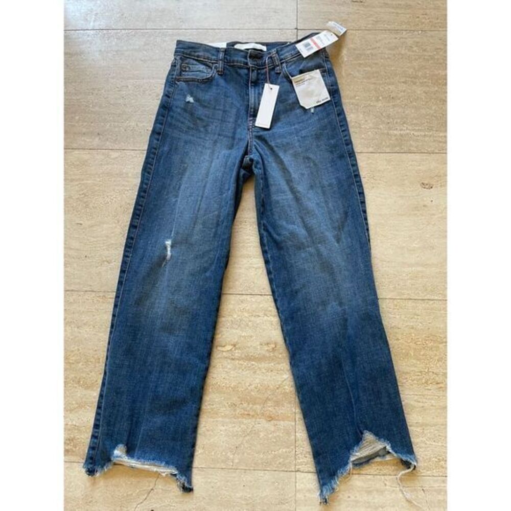 Ella moss High-Waisted Distressed Straight Leg Jeans Women's Denim 26